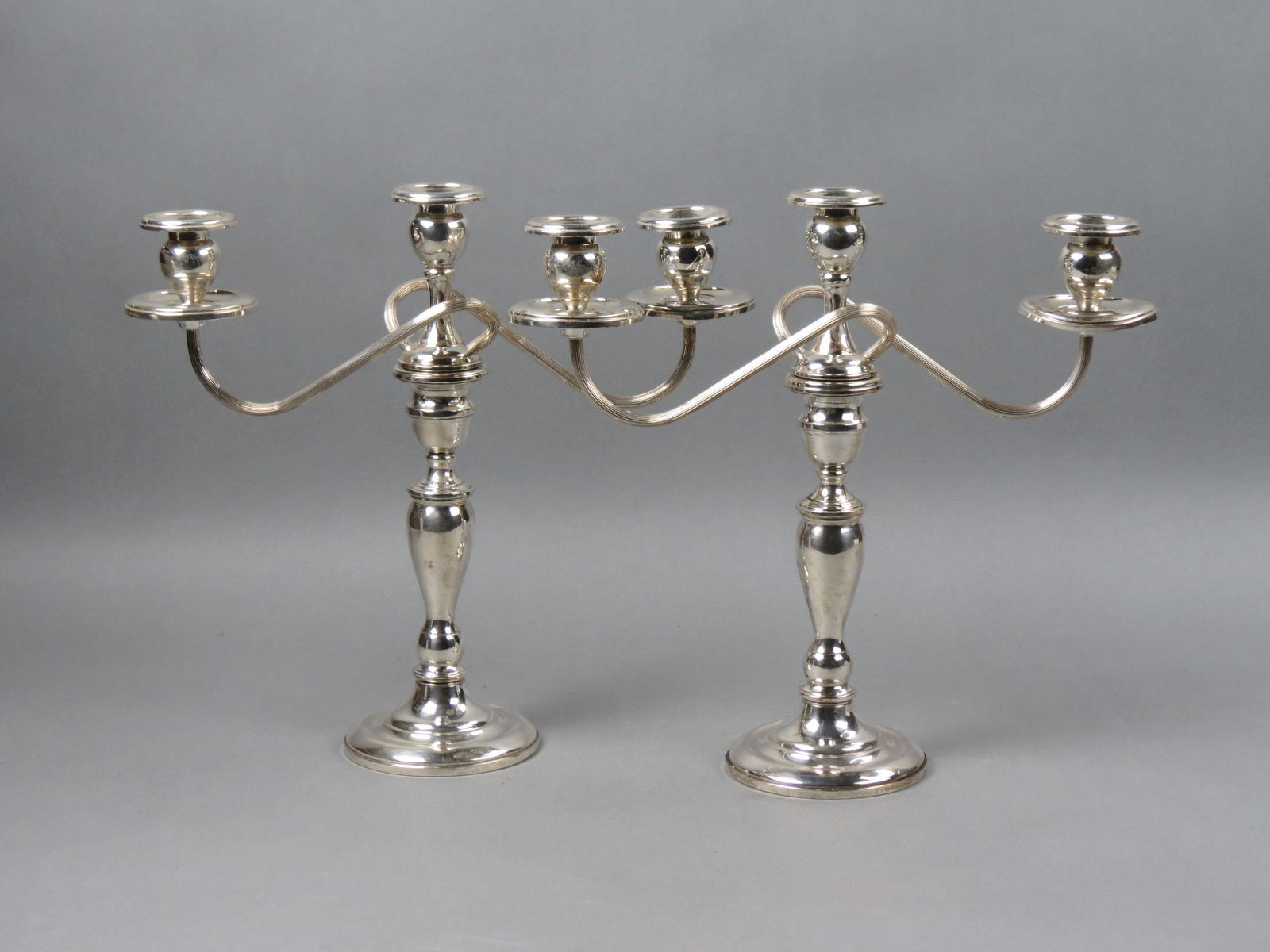 Pair of Gardner Sterling Silver Candelabras, (1 of 4)
