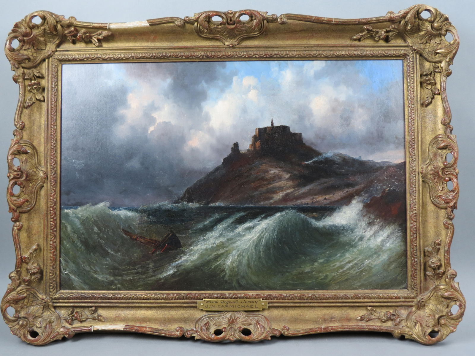 John Wilson Carmichael, oil, Mont Orgeuil, Jersey, (1 of 7)