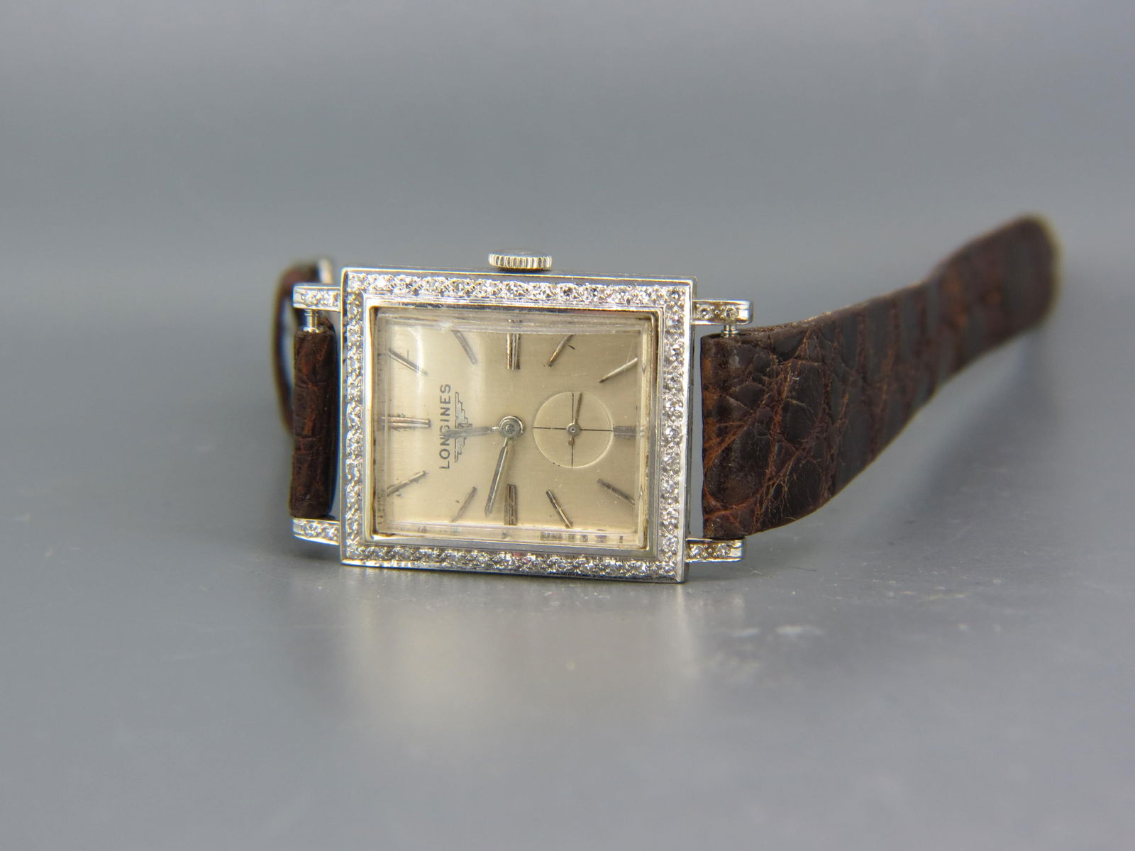 Men's Longines 18K Gold & Diamond Wristwatch, (1 of 4)