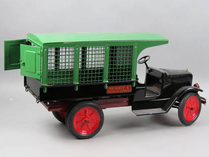 Buddy L Line Metal Truck,: by T-Reproductions, pressed steel, #2-204A, deluxe "S" series, Railway Express truck, (1930-32), Type II, frieght truck, #303 of 310 limited edition, 26" long, 12" tall, with original box.