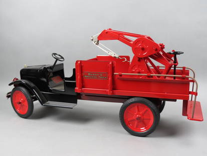 Buddy L Line Metal Truck,: by T-Reproductions, pressed steel, #2-207, Auto Wrecking Truck (1930-32) Type II, #158 of 475 in limited edition, 28 1/2" long, 13" tall, with original box.