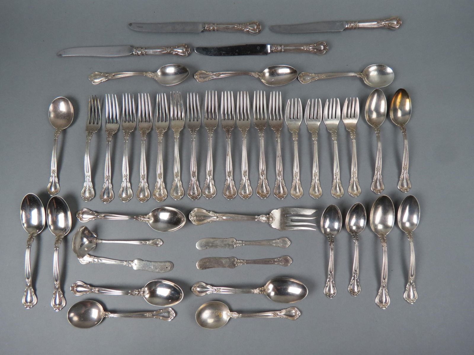 41 pcs. Gorham Sterling "Chantily" Flatware, (1 of 6)