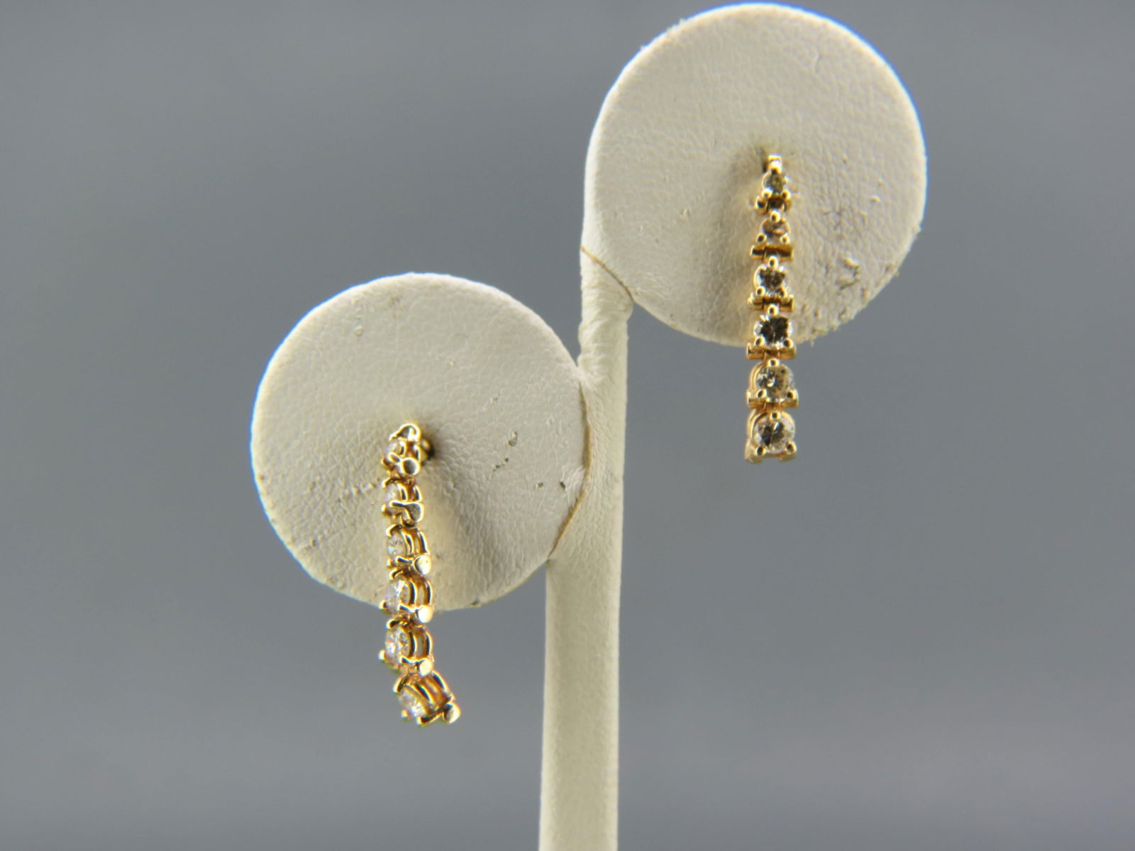 Diamond 14K Gold Earrings, 12 round brilliant (1 of 6)
