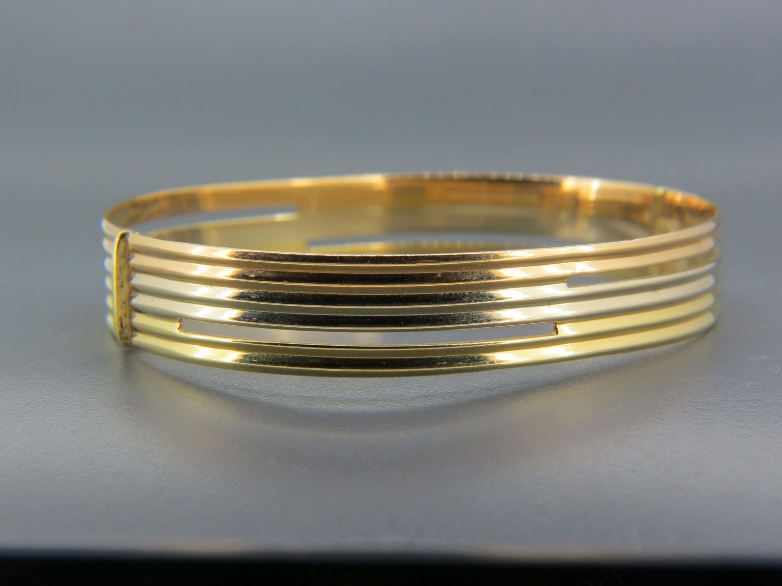 14k Gold Tricolor Bangle Bracelet, Auction