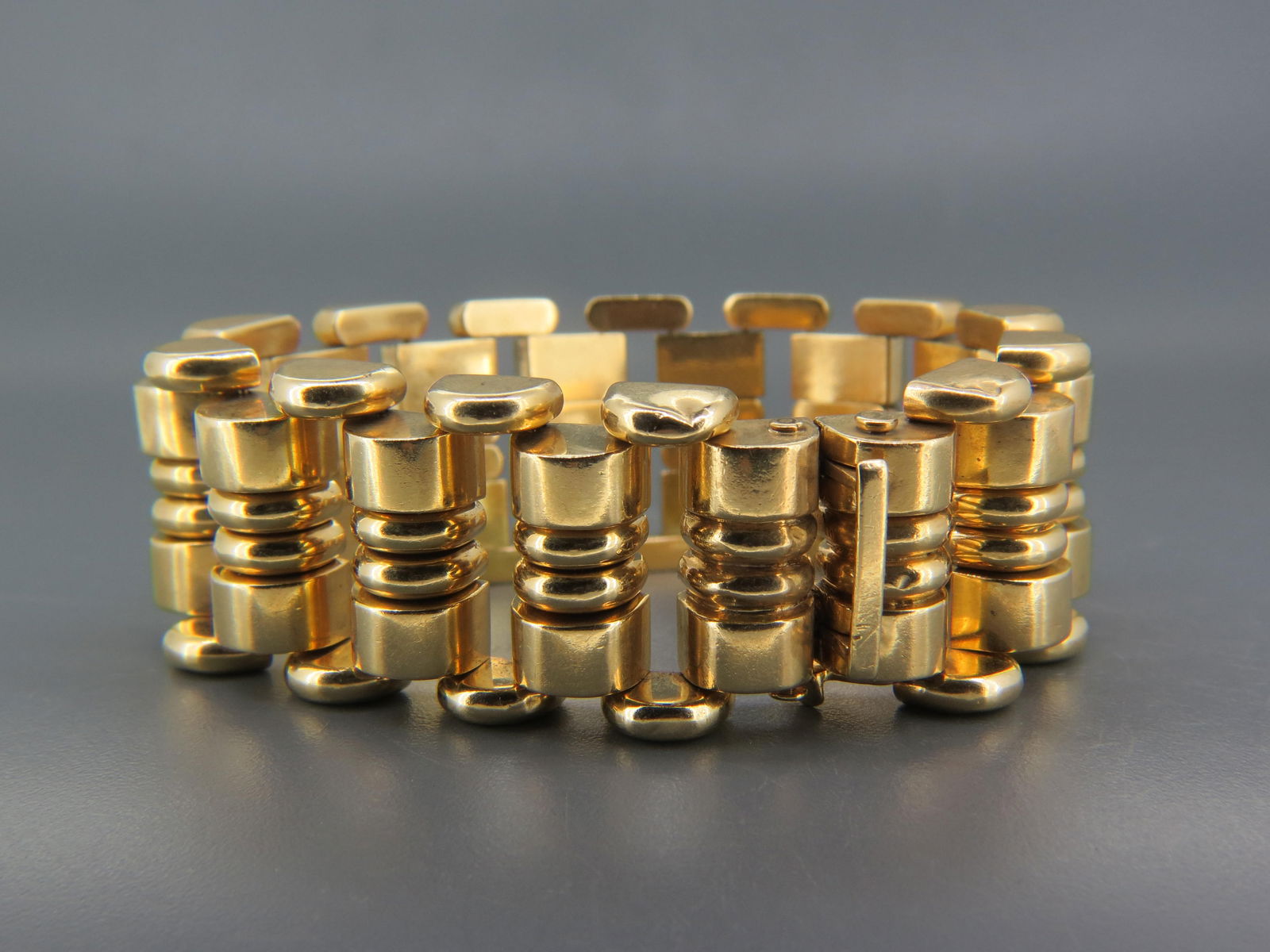 M.C. Mossalone 14K Gold Retro Bracelet, (1 of 13)