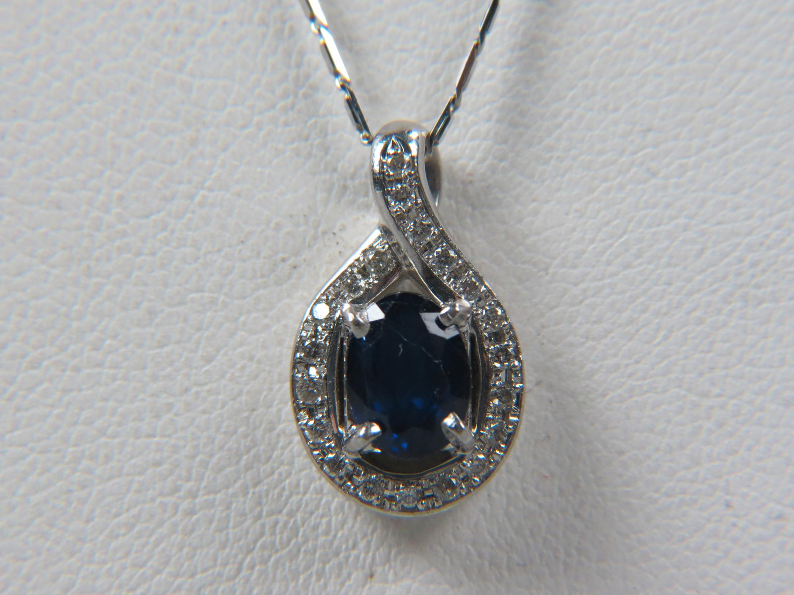 Sapphire, Diamond & Platinum Pendant, (1 of 6)