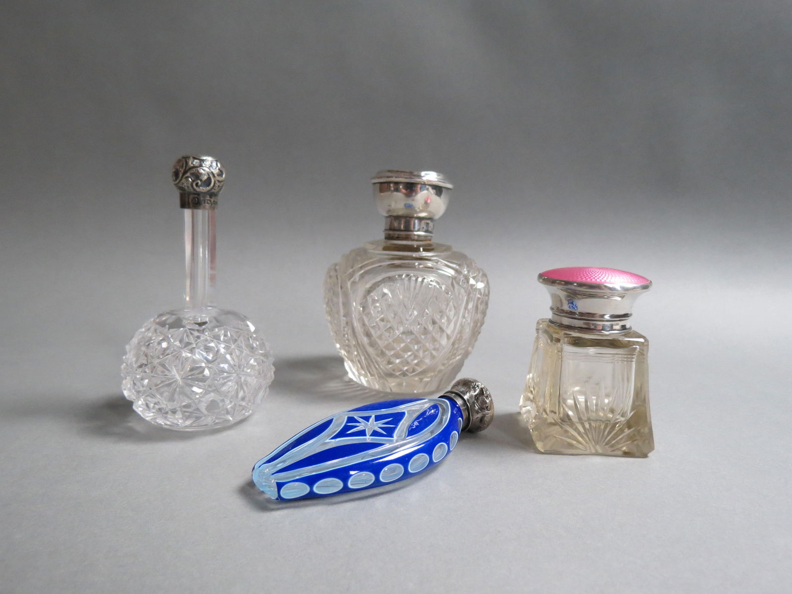 Collection of 5 Sterling & Cut Glass Items; (1 of 8)
