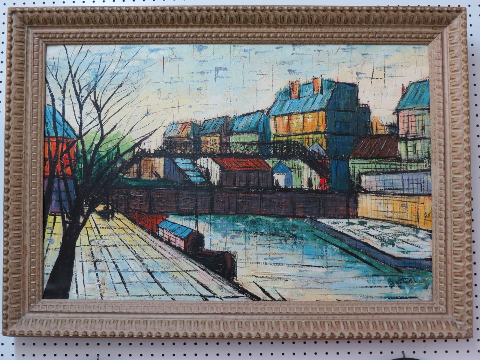 Bertini, oil, Abstract figural Cityscape, (1 of 4)