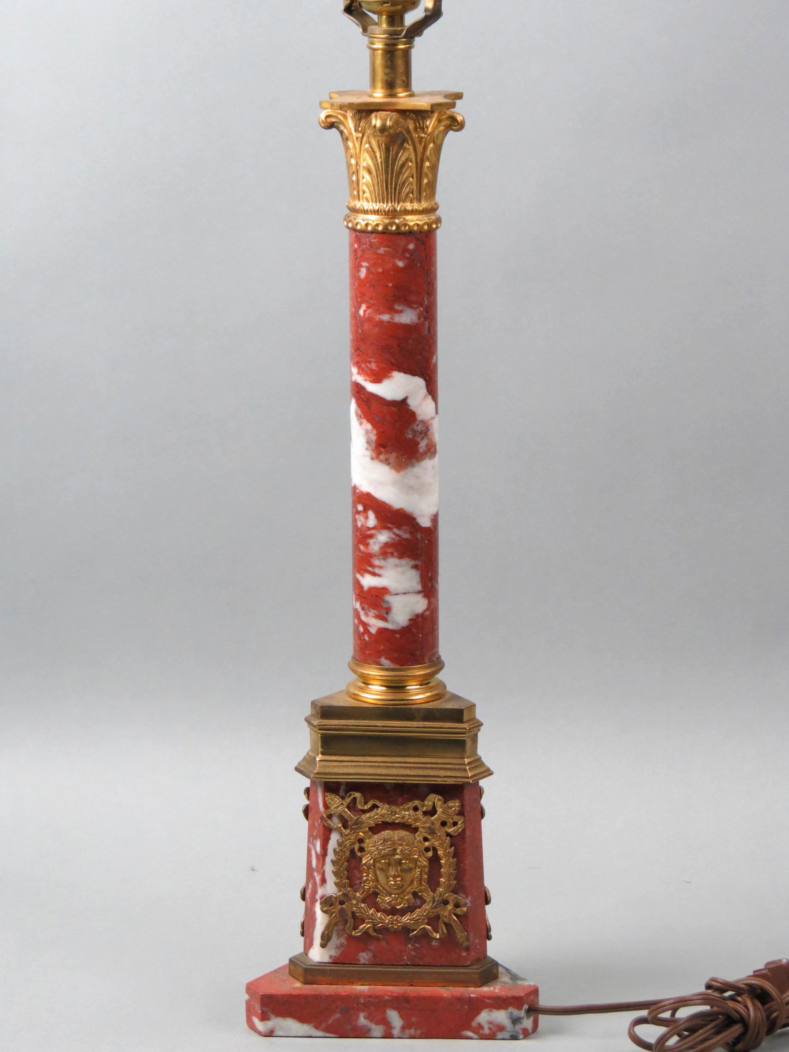 French Bronze & Marble Table Lamp, (1 of 5)