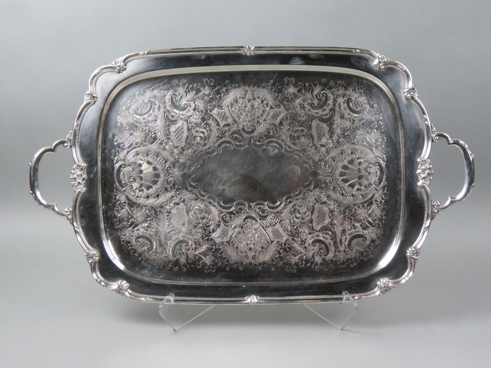 Rogers "Remembrance" Silverplate Large Tray, (1 of 4)