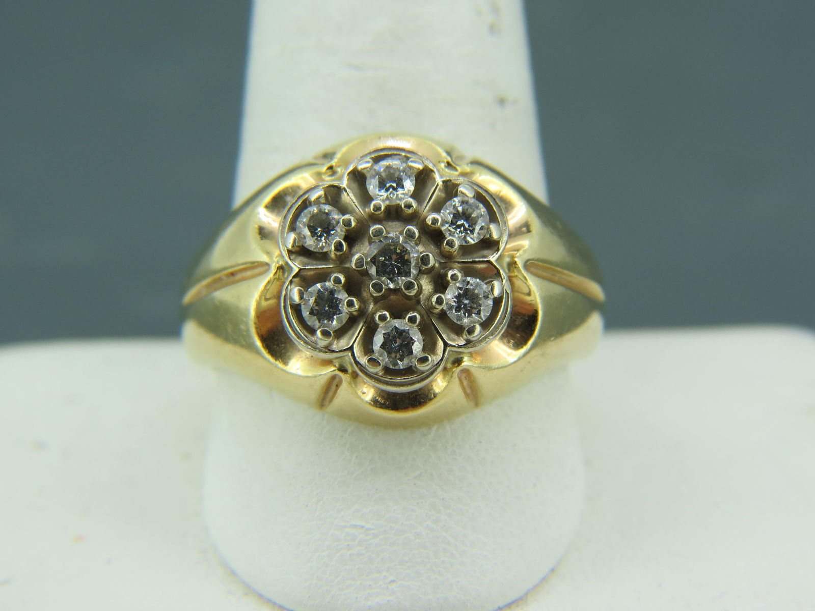 Men's Diamond 14K Gold Ring, (1 of 7)