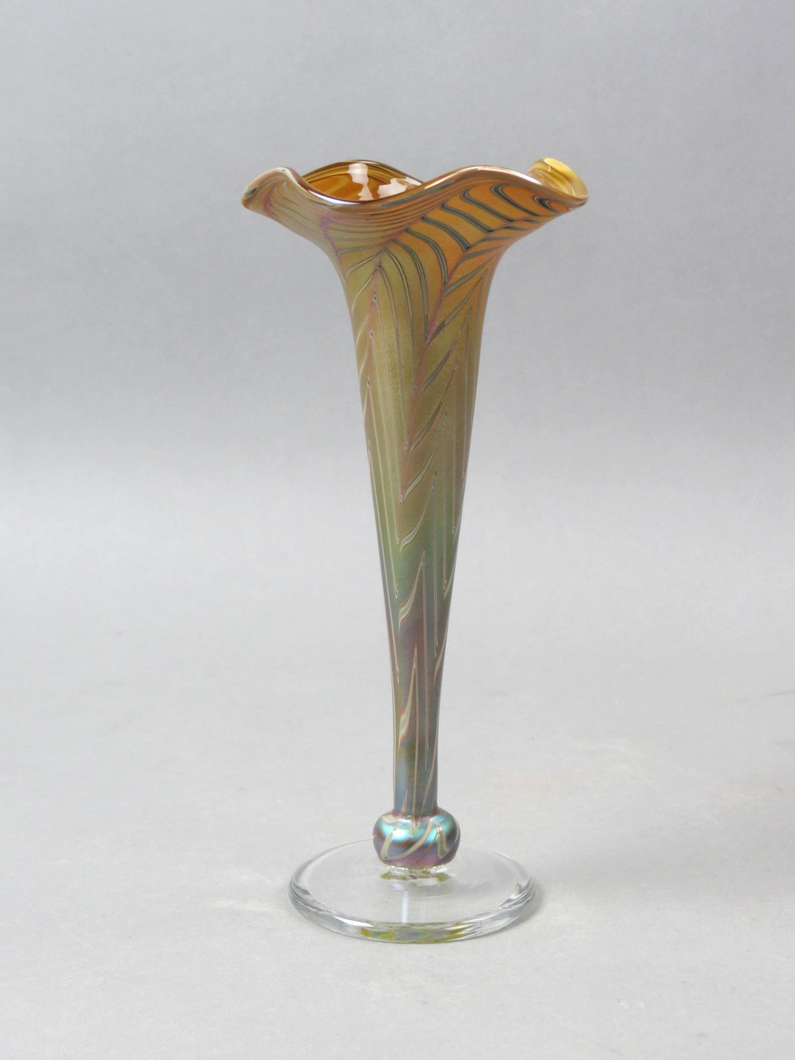 Zweifel Studio Art Glass Trumpet Vase, (1 of 7)