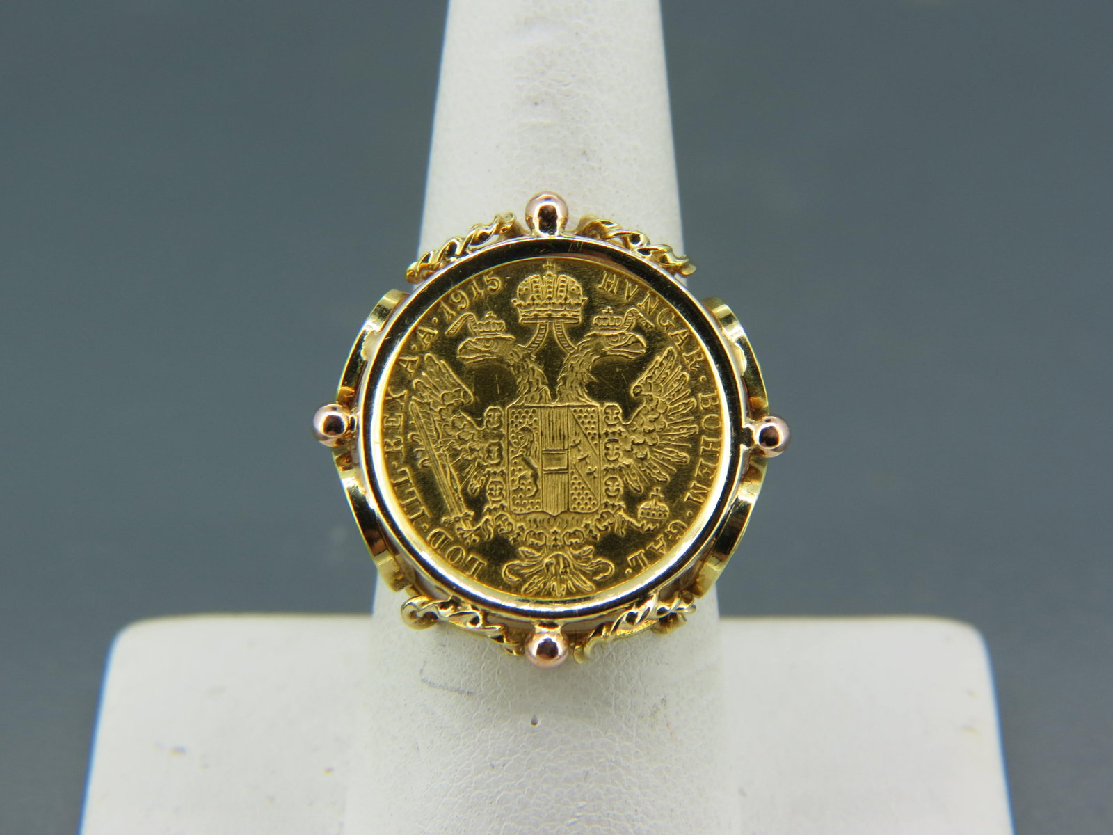 22K Gold Coin Ring, Austria 1 Ducat, (1 of 7)