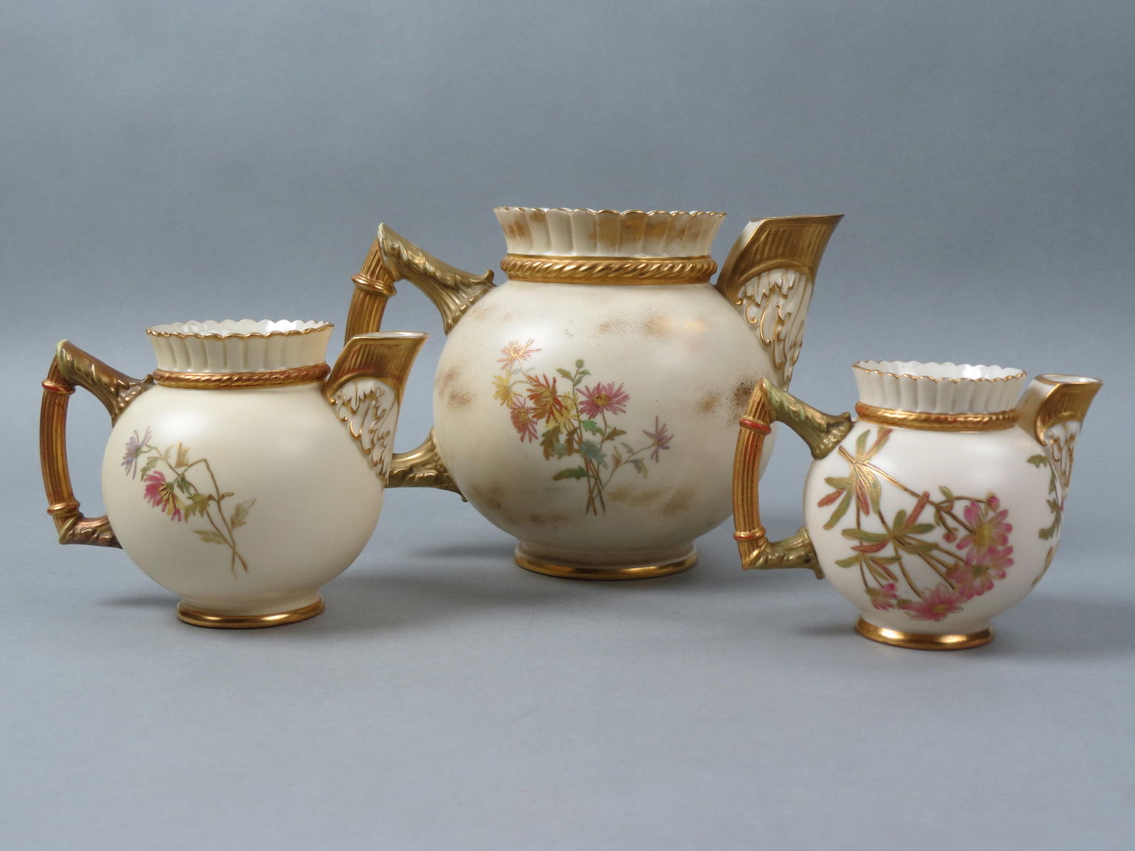 3 Royal Worcester Porcelain Pitchers, (1 of 7)