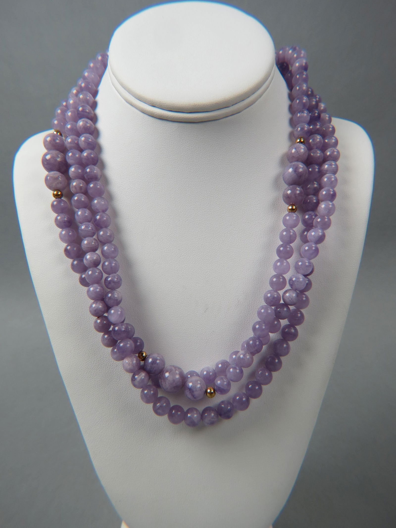 Chinese Amethyst Bead Necklace, (1 of 9)