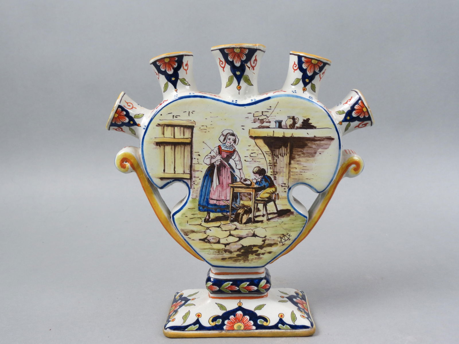 Quimper French Pottery Posey Holder, (1 of 8)