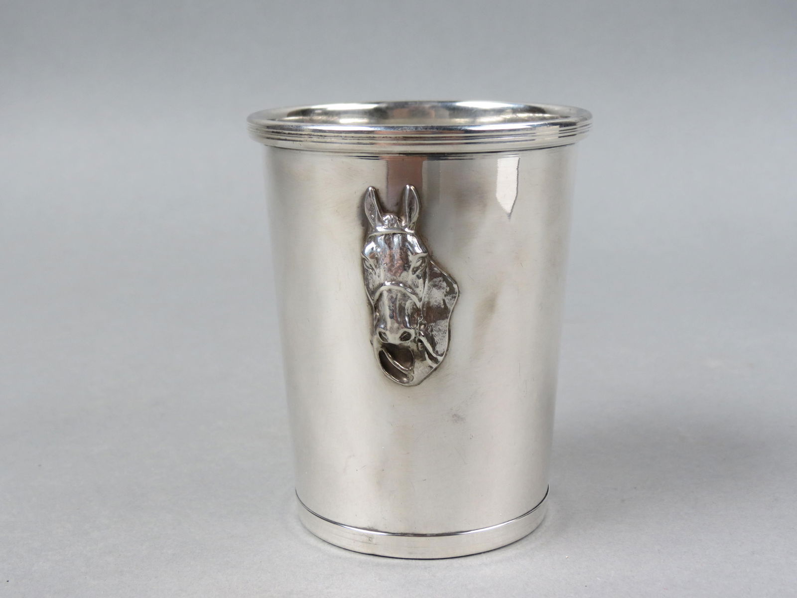 Sterling Silver Mint Julep Cup with Horsehead, (1 of 3)