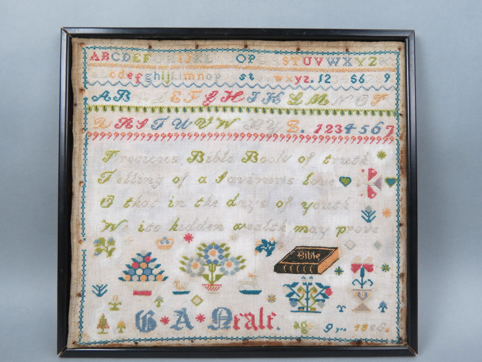 1856 Needlepoint Sampler, (1 of 4)