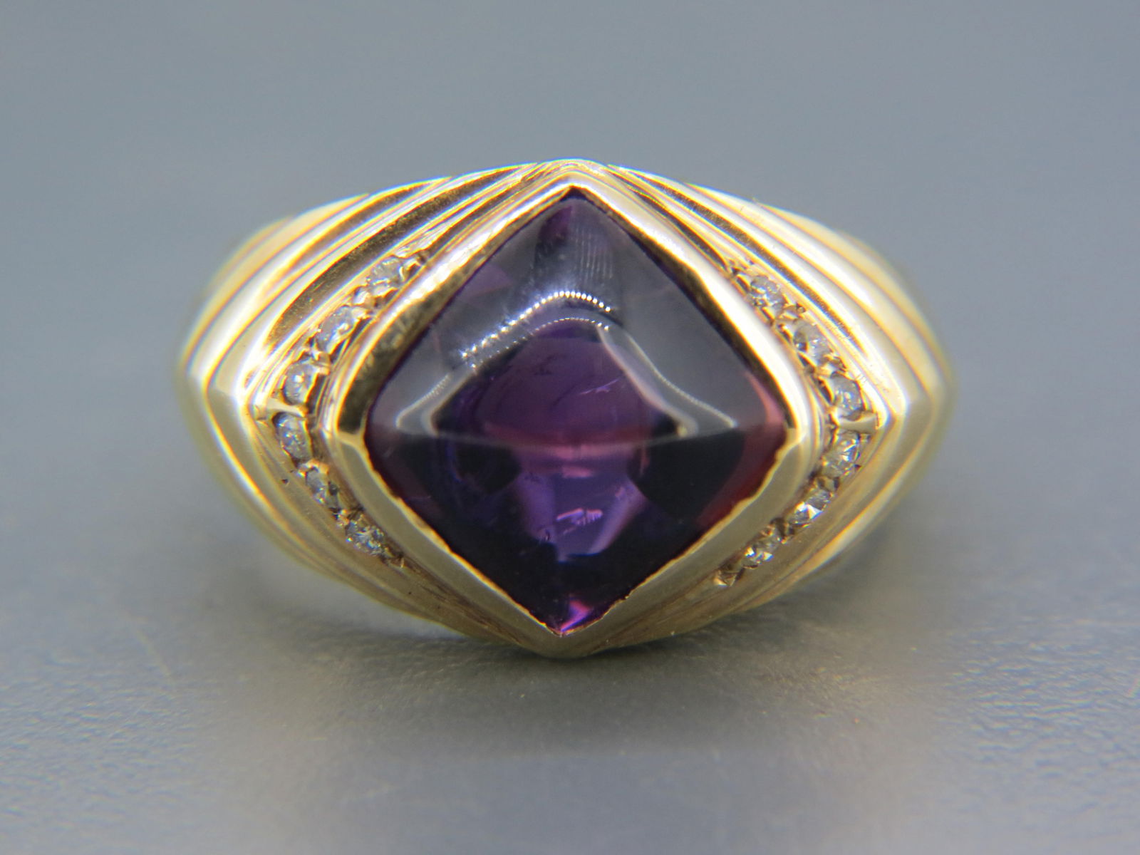 Amethyst & Diamond 14K Gold Ring, (1 of 7)