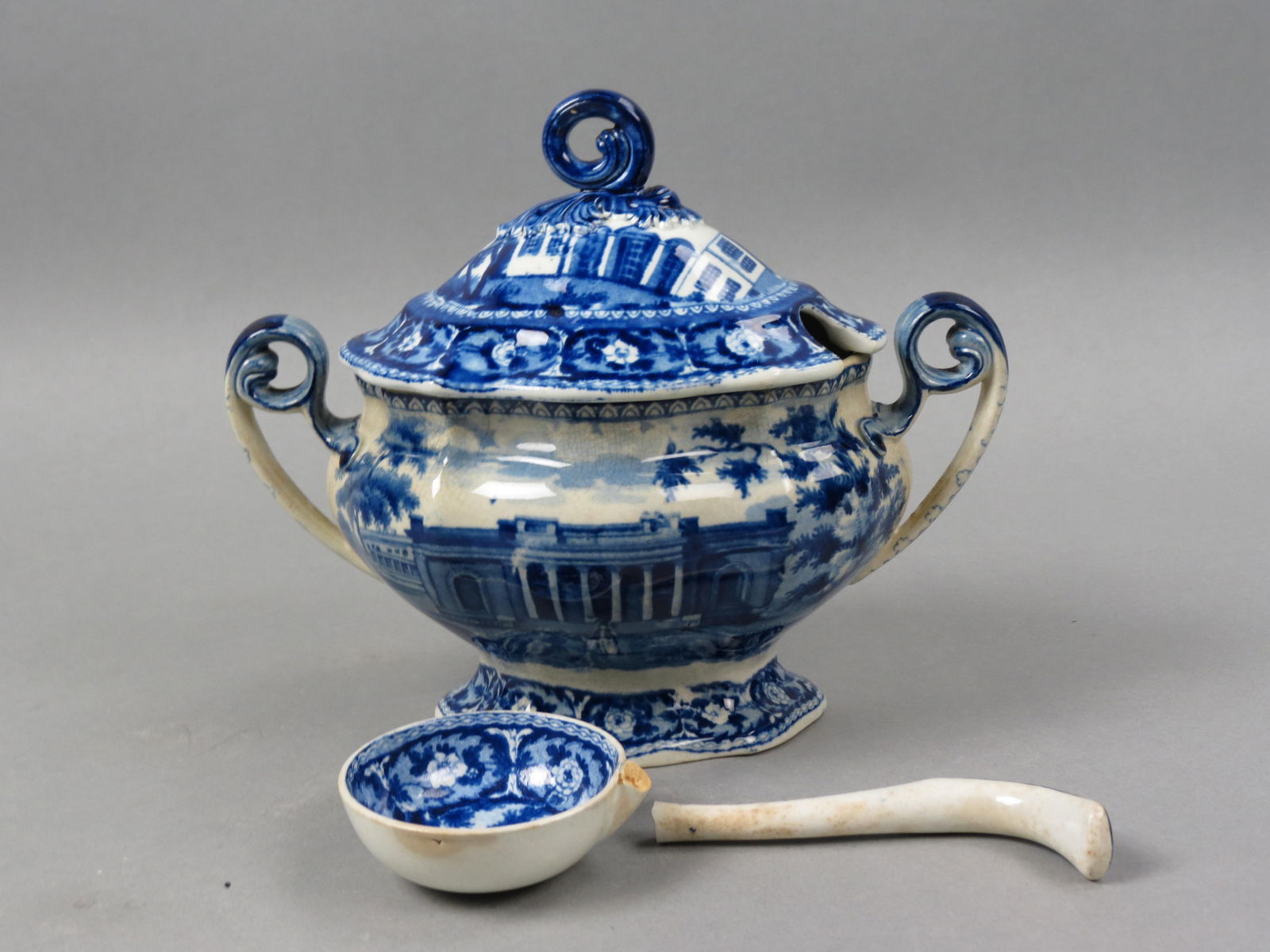 Staffordshire Sauce Tureen, American Historical (1 of 8)