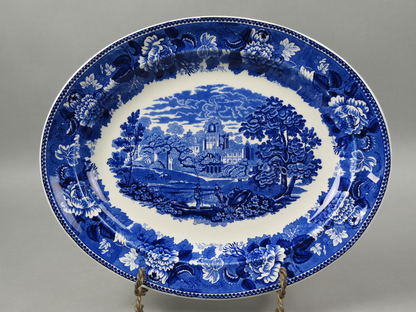 Wedgwood Ironstone Blue Transferware Platter, (1 of 5)