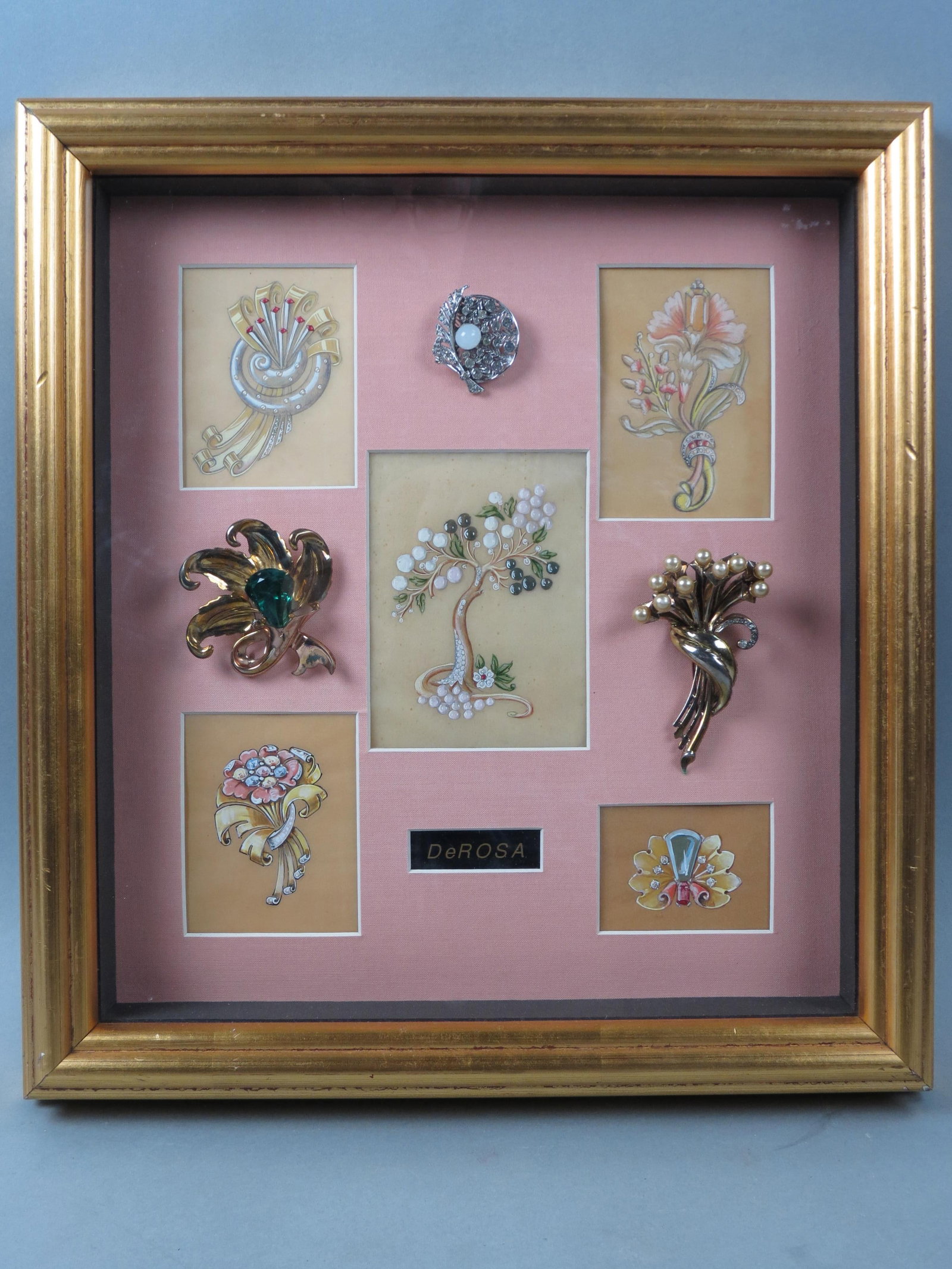Vintage Costume Jewelry & Original Watercolors, DeRosa, (1 of 4)