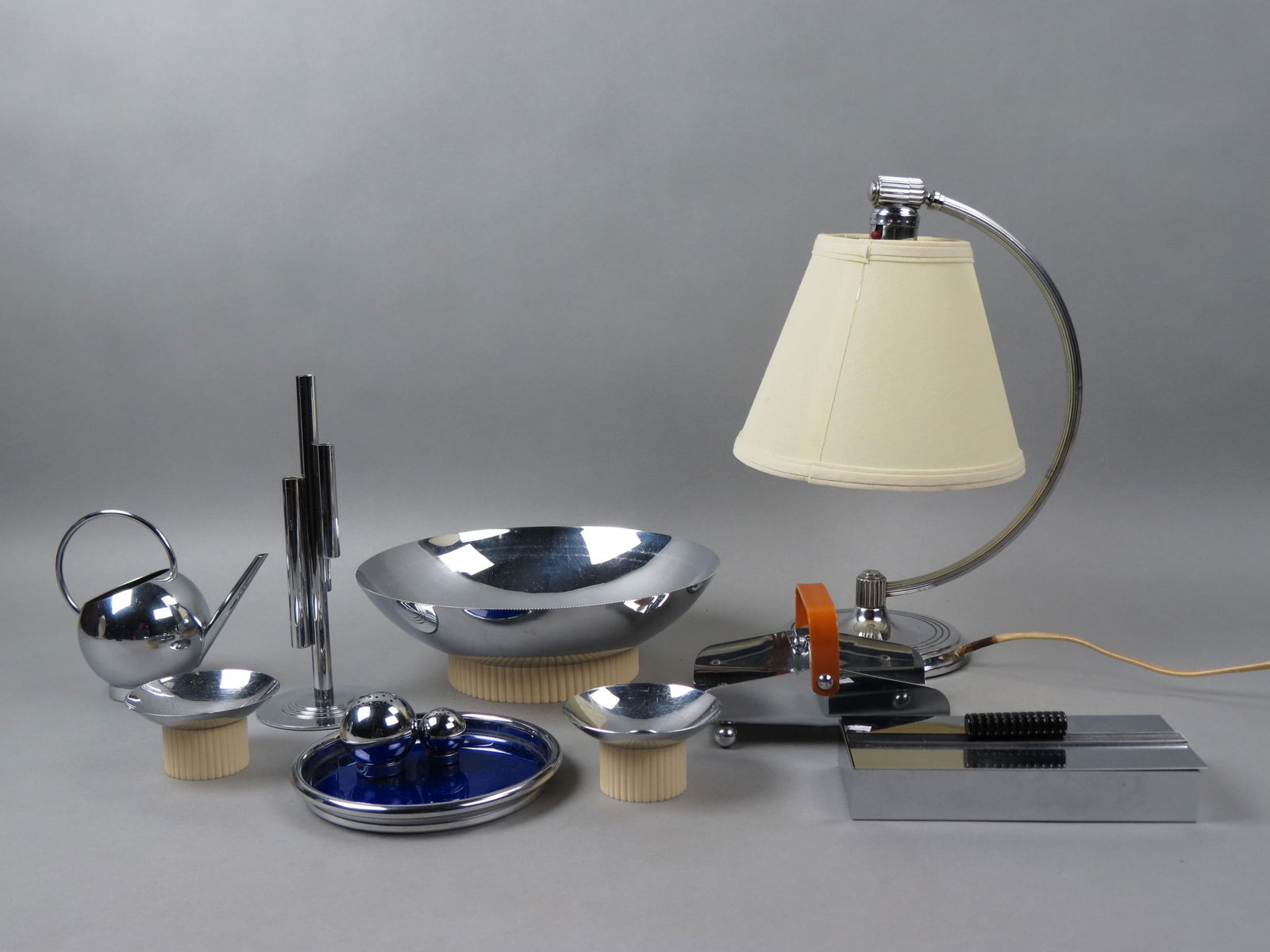 10 Chase Chrome Art Deco Items; lamp, (1 of 4)