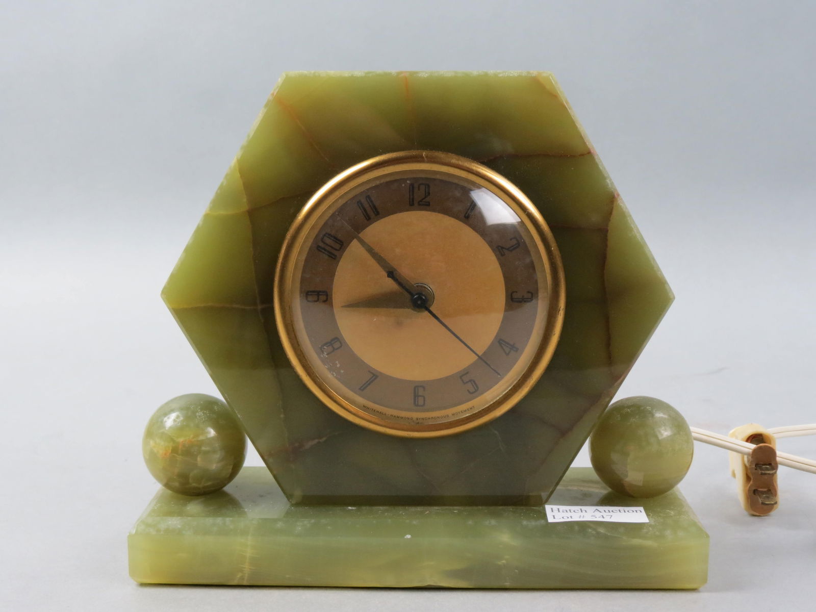 Art Deco Onyx Clock, (1 of 4)
