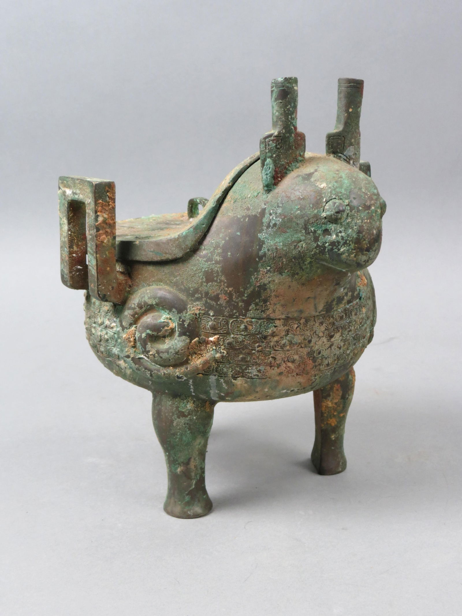 Ancient Chinese Bronze Figural Censor, (1 of 4)
