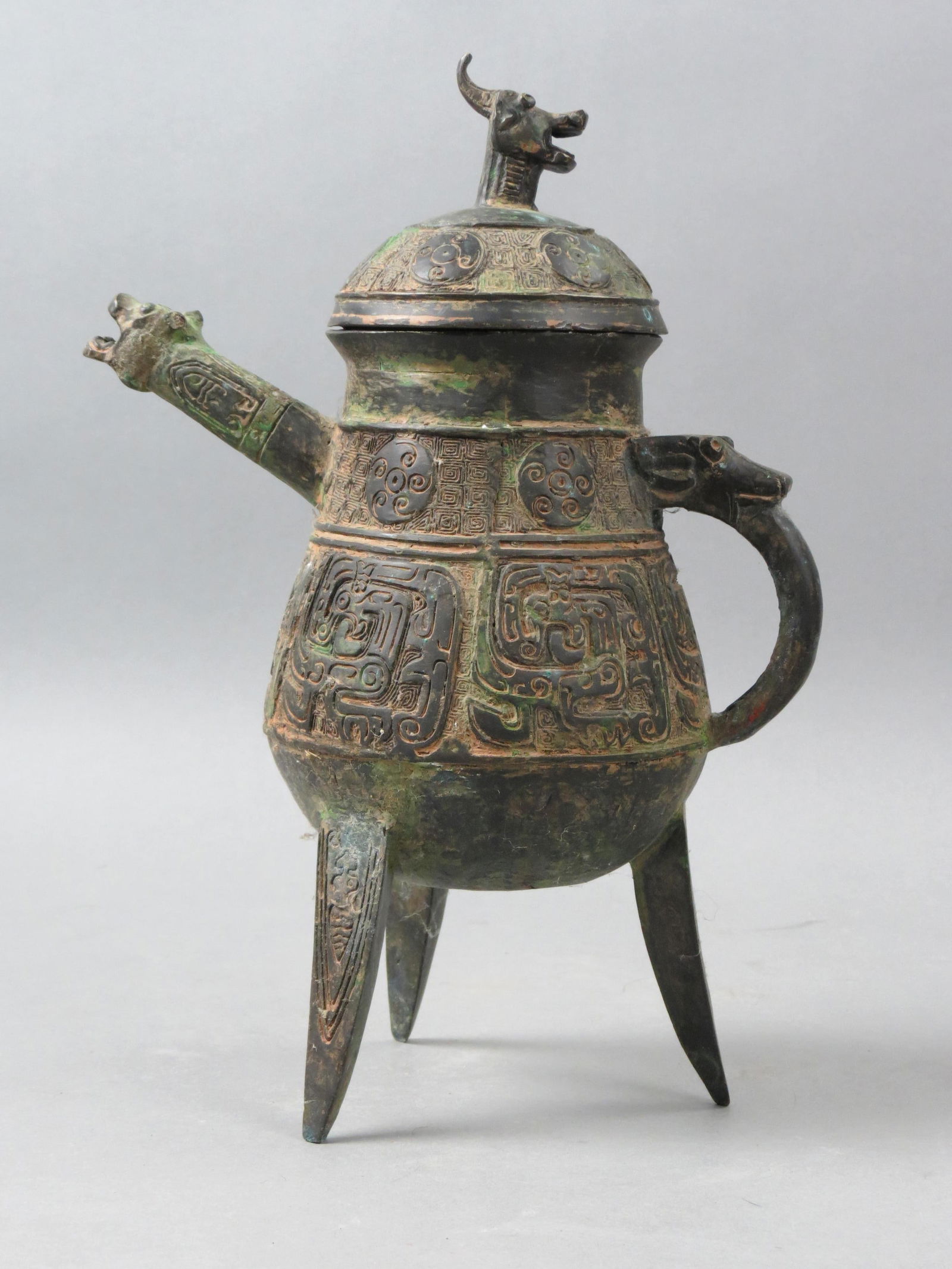 Ancient Chinese Bronze Teapot, (1 of 6)