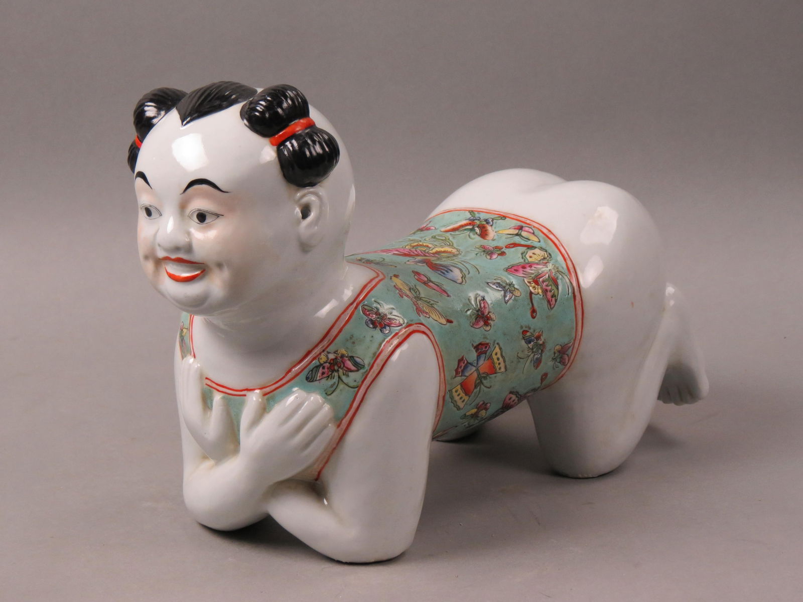 Chinese Pottery Figural Child Headrest or Pillow, (1 of 5)