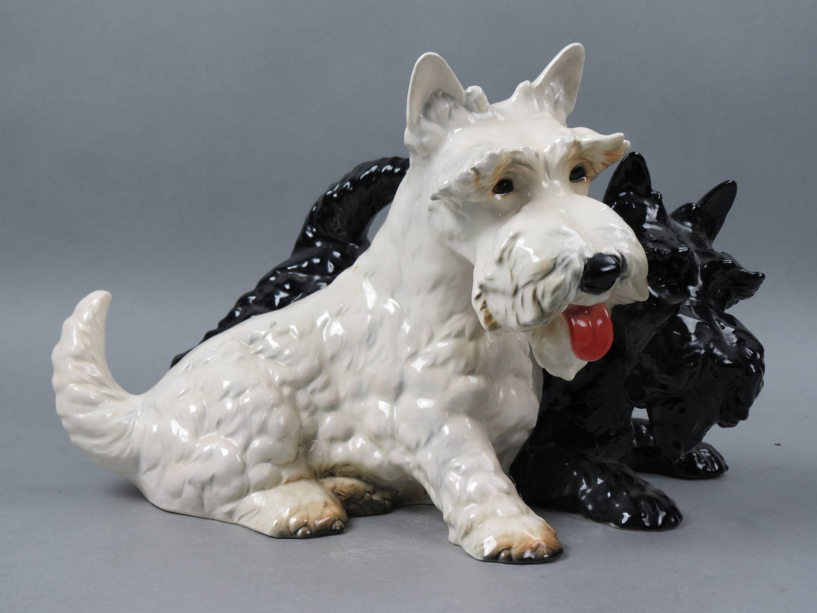 Large Goebel Porcelain Figurine Of Two Scotties, Auction