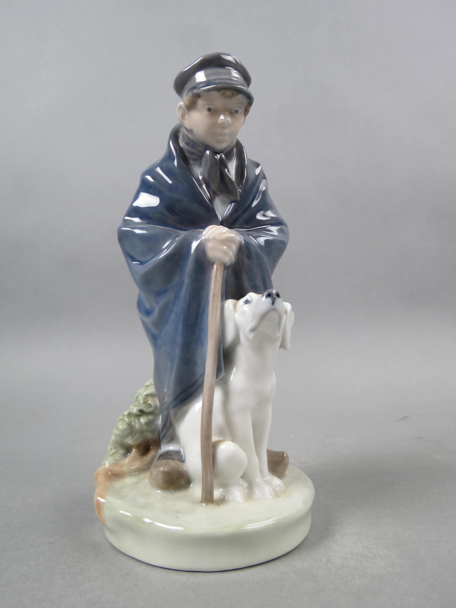 Royal Copenhagen Porcelain Figurine,: Shepherd Boy & Dog, #782, 7 1/2", excellent.