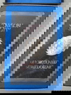 1883-CC U.S. Morgan Silver Dollar, Carson City,: uncirculated, in government holder (GSA), with certificate.