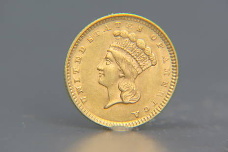 1857 U.S. $1.00 Liberty Head Gold Coin,: uncirculated.