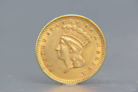 1873 U.S. $1.00 Liberty Head Gold Coin,: uncirculated.