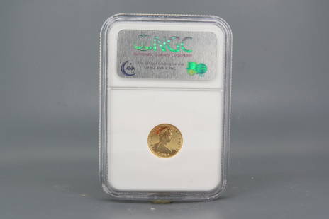 1984 Isle of Man Gold Coin, Proof-69, NGC,: certified and graded, 1/10th ounce, .999 fine gold.