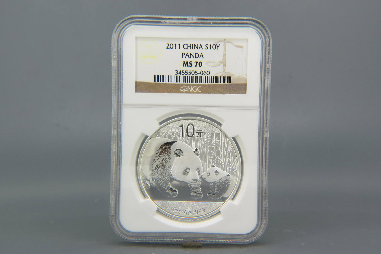 2011 China Panda Silver 10 Yen Coin, MS-70, NGC (1 of 3)