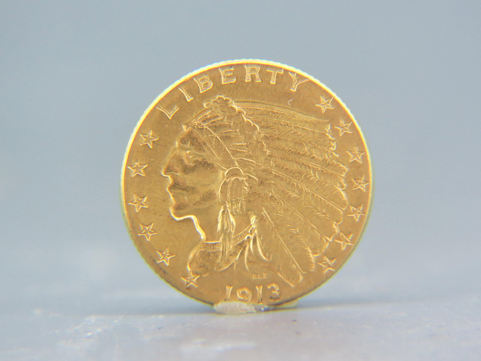 1913 U.S. $2.50 Indian Head Gold Coin,: extra fine.