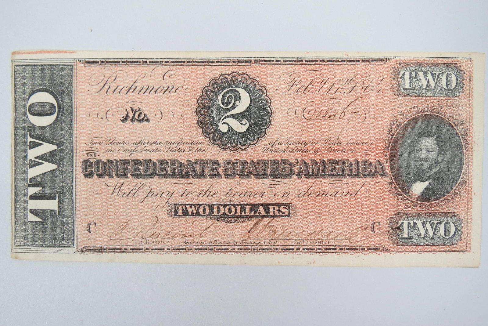 1864 $2.00 Confederate Note, Richmond, Virginia, (1 of 2)