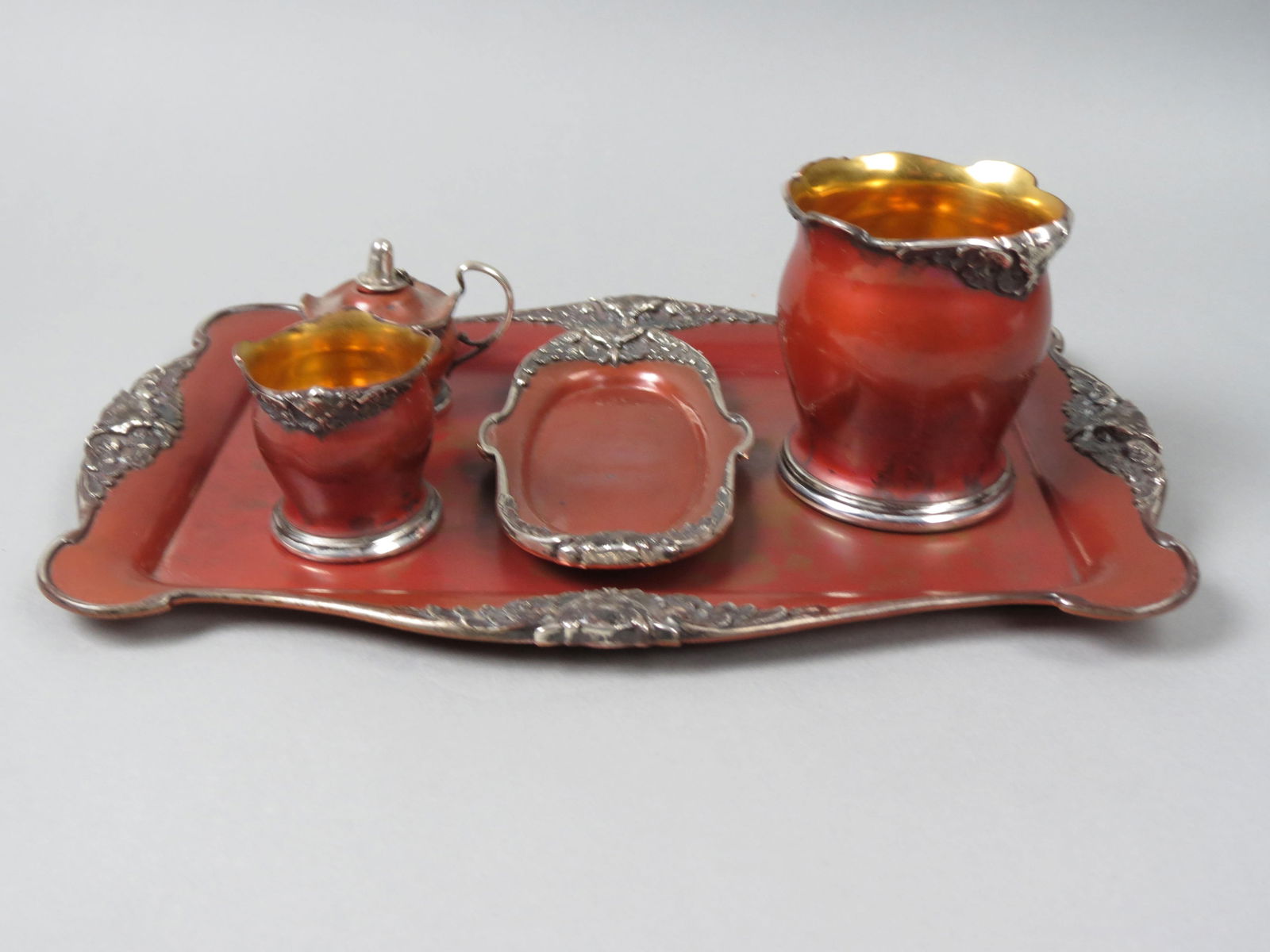 Rare Mixed Metals Smoking Set, Sterling & Copper, (1 of 8)