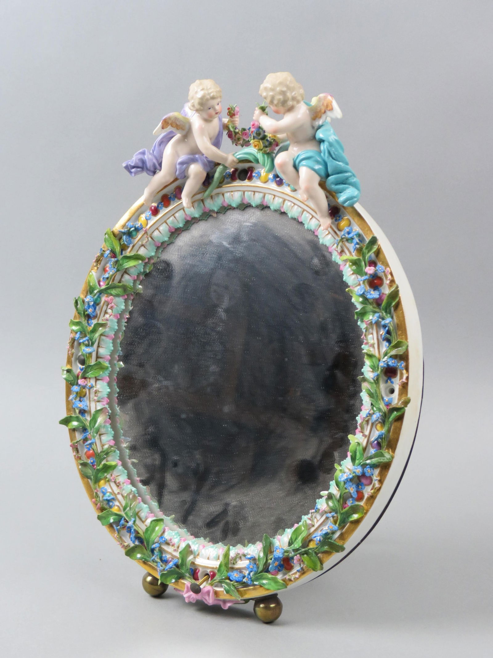 Meissen Porcelain Vanity or Dressing Mirror, (1 of 6)