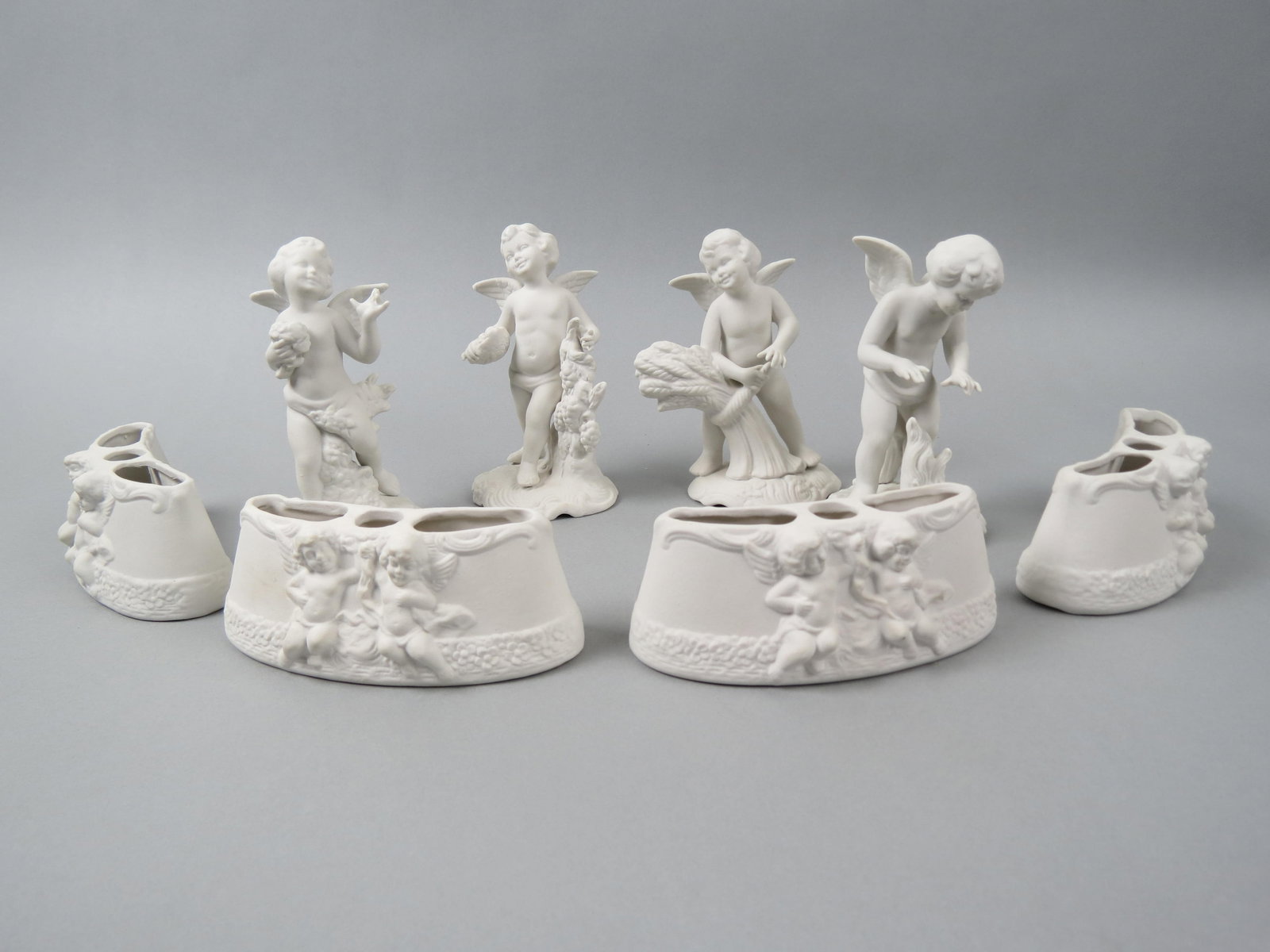 8 pc. Dresden Porcelain Figural Centerpiece Set, (1 of 8)