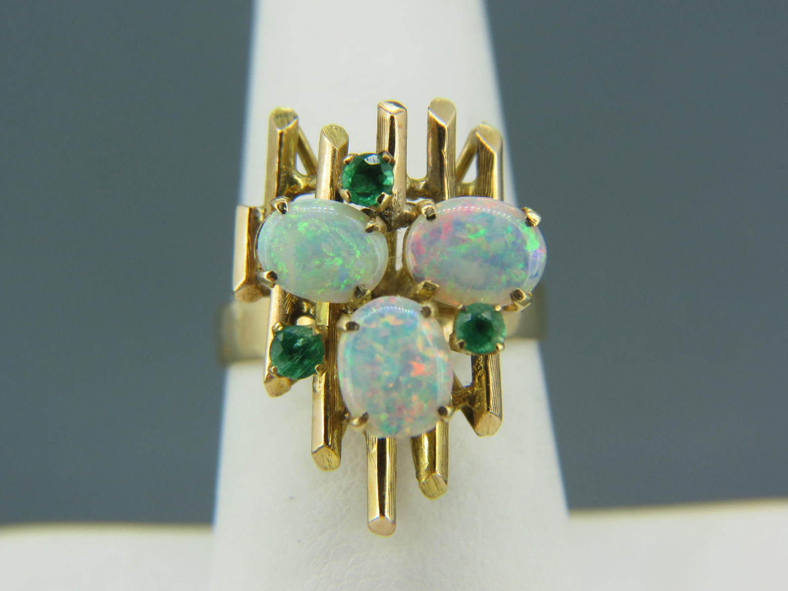 Opal & Emarald 18K Gold Ring, (1 of 5)