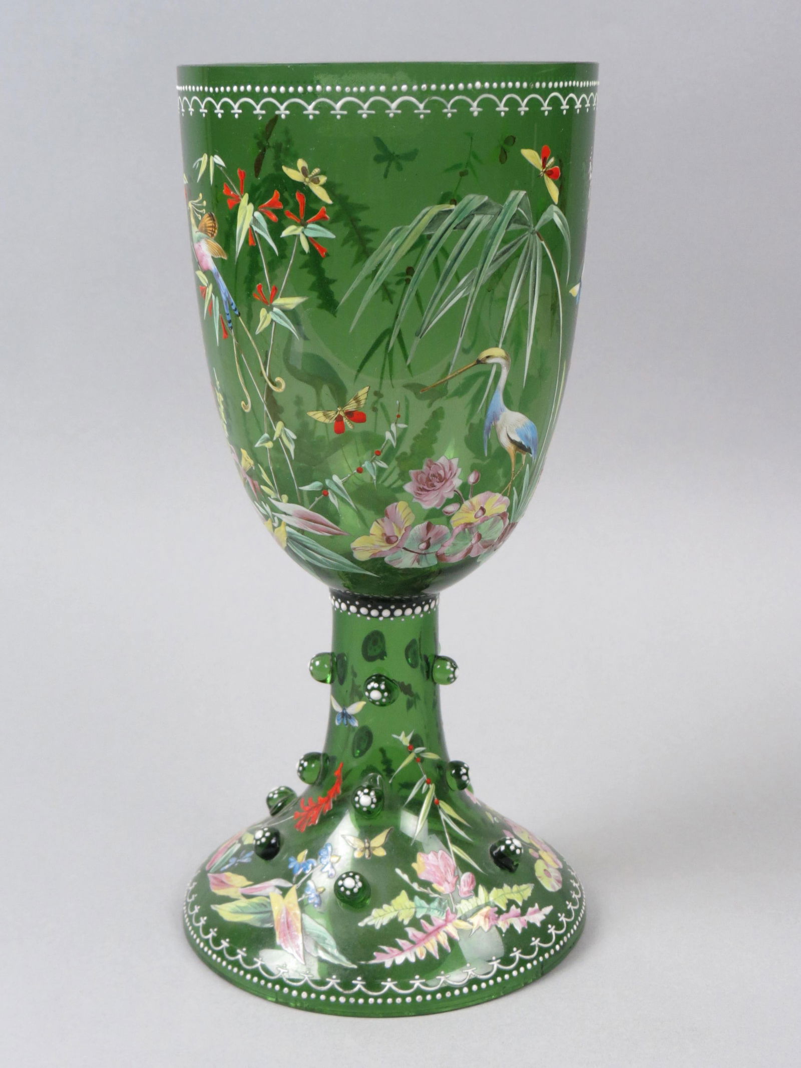 Moser Art Glass Enameled Chalice, (1 of 7)