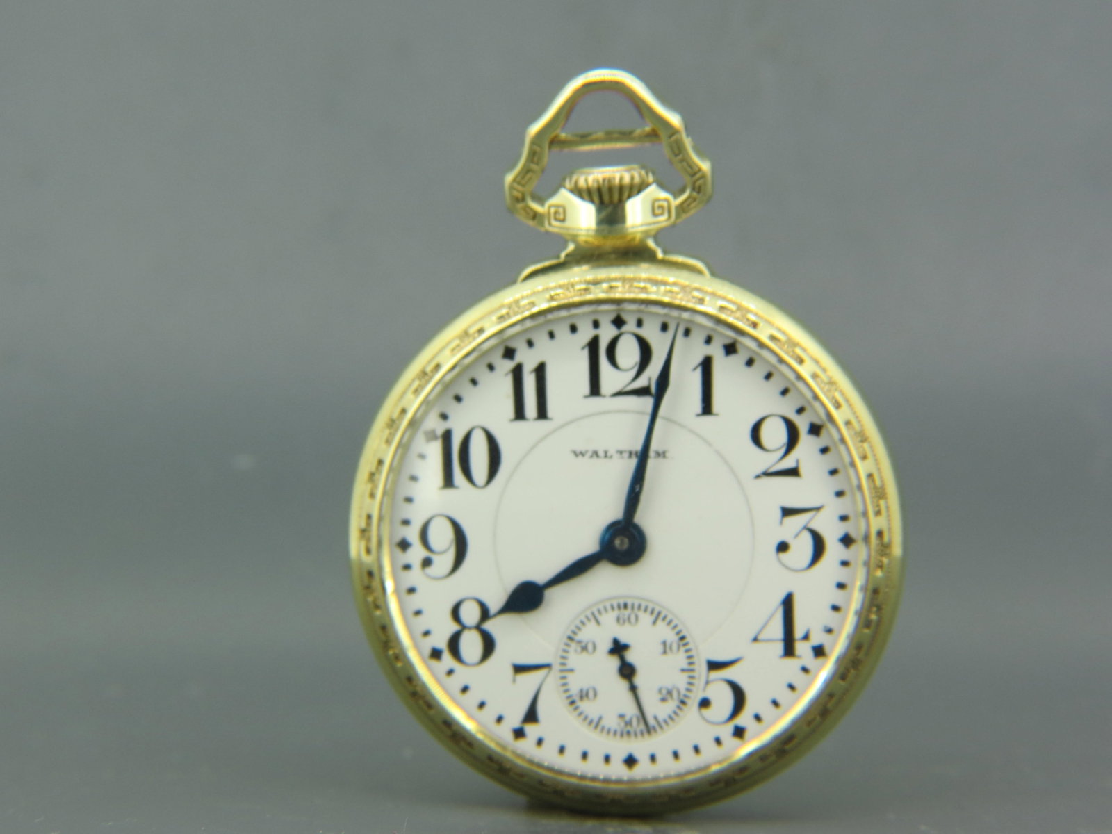 Waltham Railroad Pocketwatch, 21 jewels, Model 645: with 14K gold filled case by Wadsworth, serial #20132269, 16 size, 1915, working.