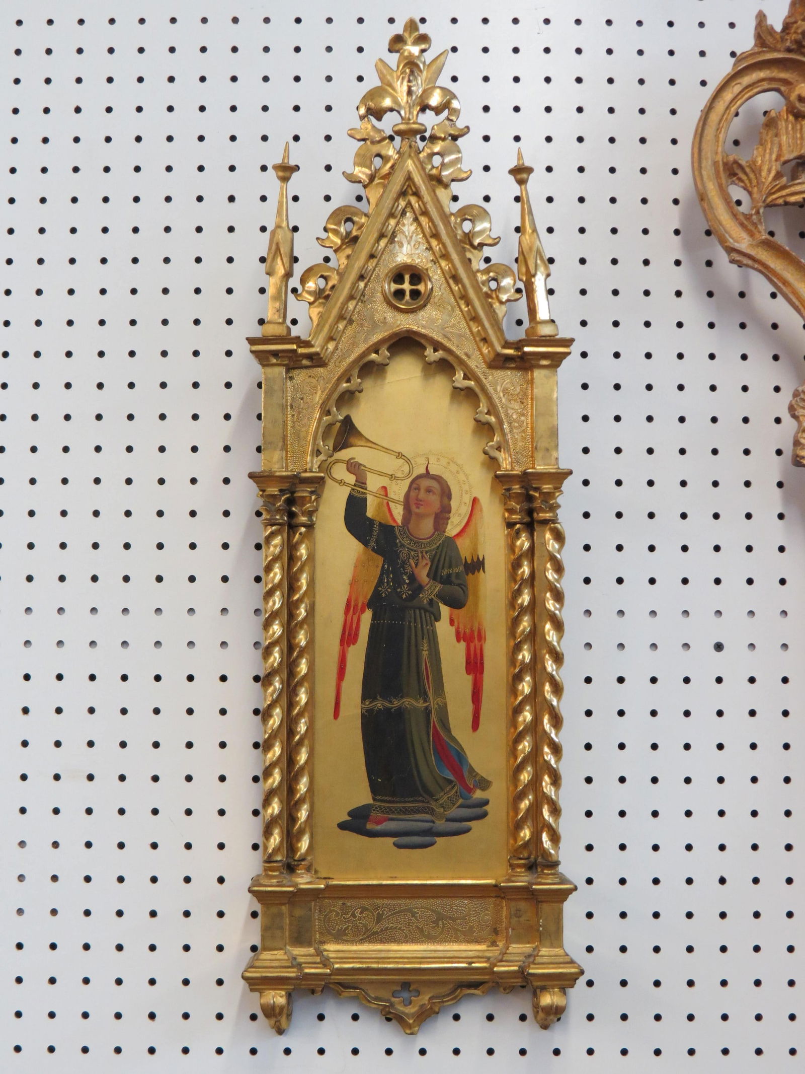 Italian Handpanted Wooden Plaque with Angel, (1 of 9)