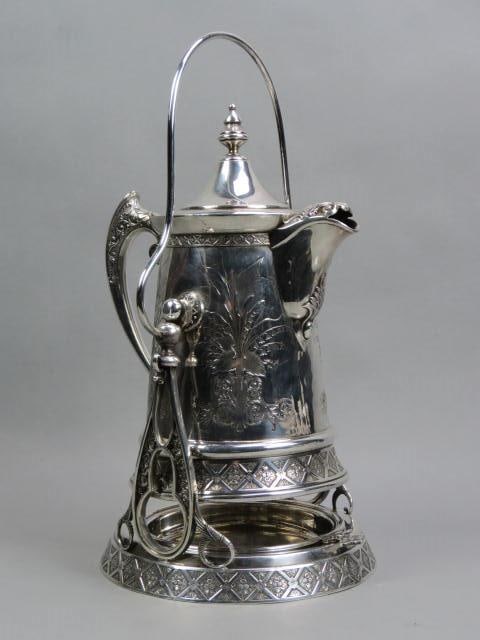 Silverplate Tilting Pitcher on Stand, thermal (1 of 6)