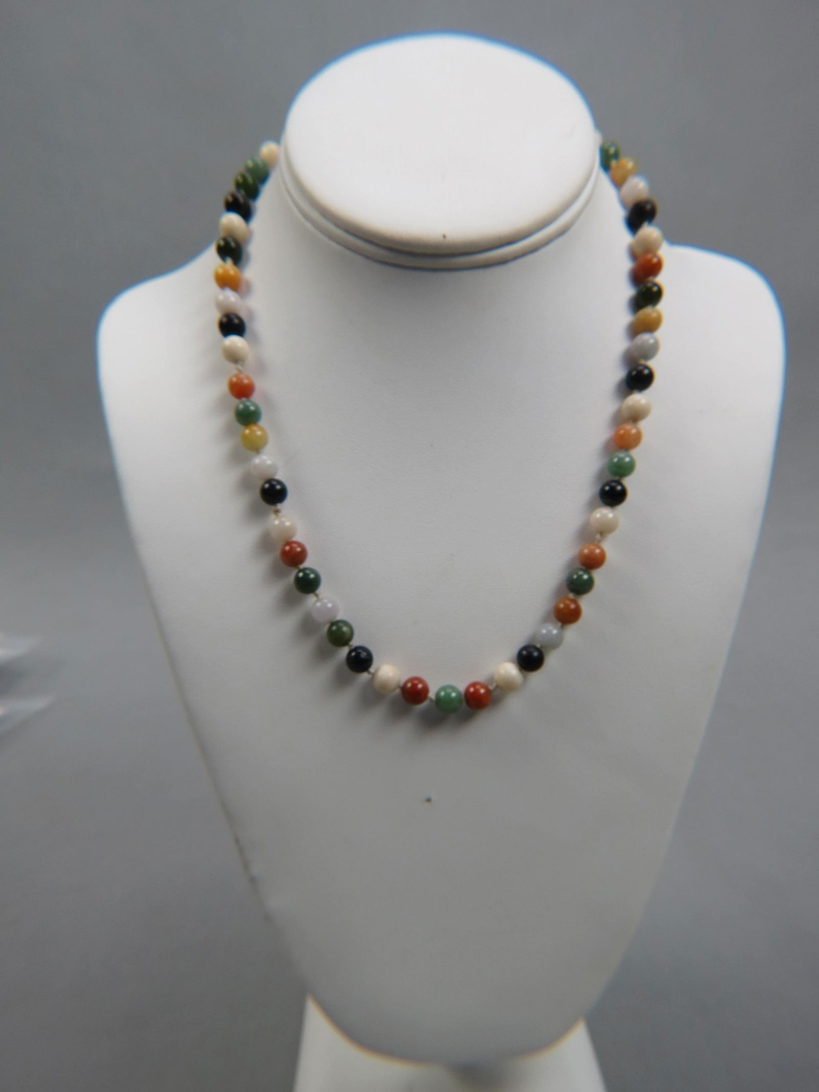 Multi-color Jade Bead Necklace, (1 of 4)