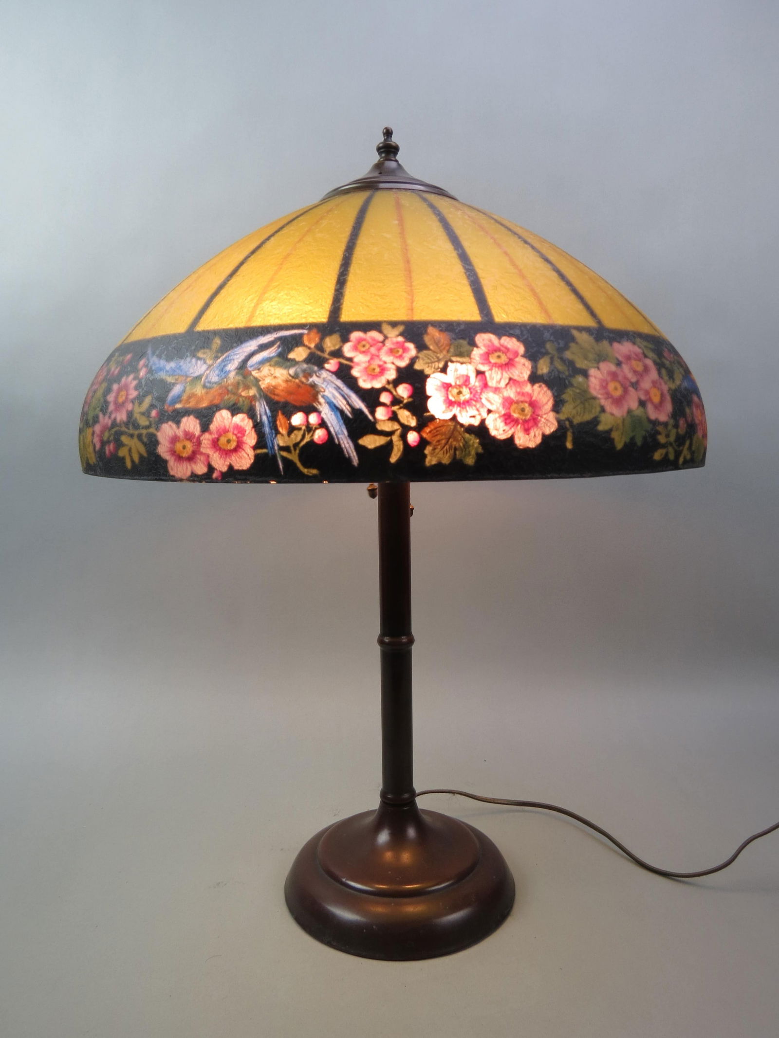 Handel Art Glass Lamp, reverse painted Art Deco (1 of 14)
